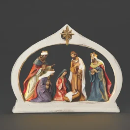RO137650 NACIMIENTO CON ARCO Y LUZ LED RESINA