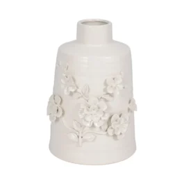 SB21023 FLORERO CERAMICA BLANCO