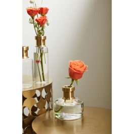 AD31887 FLORERO VIDRIO CON DORADO BAJO