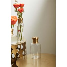 AD31871 FLORERO VIDRIO CON DORADO ALTO