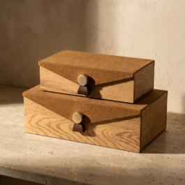 KA46083B COFRE HARRIED MADERA Y TELA PEQ