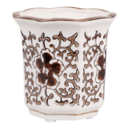 SB8030002 PORTAVELAS CERAMICA CAFE BLANCO