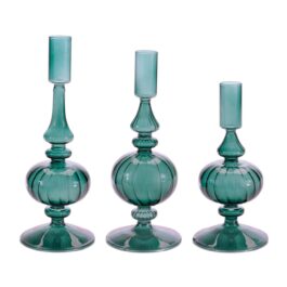 ME97818 SET/3 CANDELABROS VIDRIO