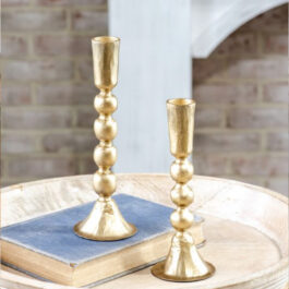 PDES015 SET/2 CANDELABRO DORADO BOLAS METAL