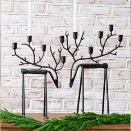 PDES2614 SET/2 RENO CANDELABRO NEGRO METAL