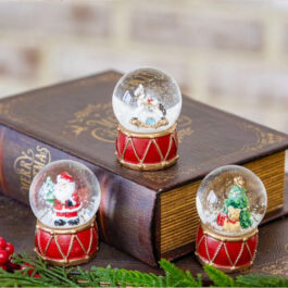 PDKIE2603 MINI SNOWGLOBE SANTA RESINA